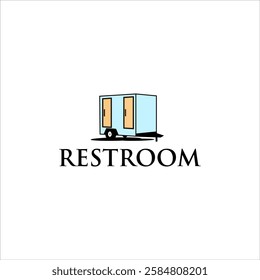 toilet truck vector. portable restroom truck service logo 