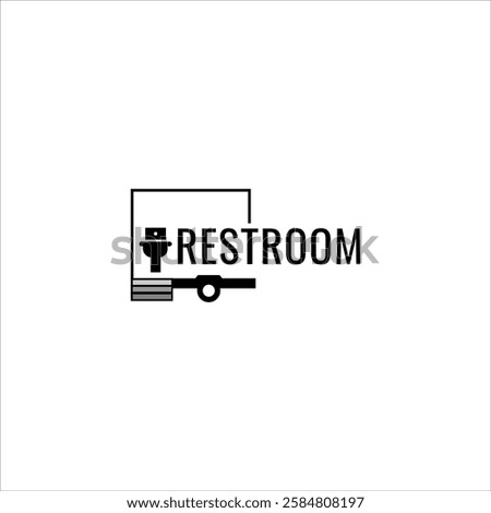 toilet truck vector. portable restroom truck service logo 