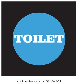 Toilet Typographic Vector Icon