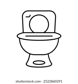 Toilet Vector Art Illustration Outline