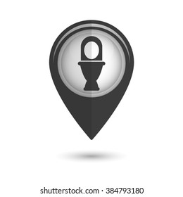 Toilet - vector icon;  black map pointer