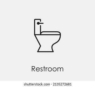 Toilettenvektorsymbol. Bearbeitbarer Strich. Symbol in Line Art Style für Design, Präsentation, Website oder Apps Elements, Logo. Pixel-Vektorgrafiken - Vektorgrafik