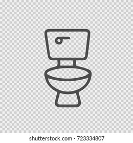 Toilet vector icon eps 10. Simple isolated wc symbol.