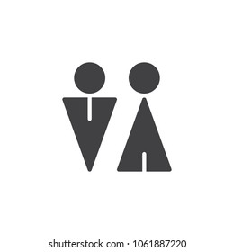 Toilet vector icon. filled flat sign for mobile concept and web design. Male and Female WC simple solid icon. Symbol, logo illustration. Pixel perfect vector graphics
