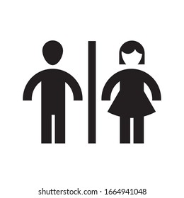 Vektorillustration der Toilette ist ein Symbol im flachen Stil. Vektorillustration