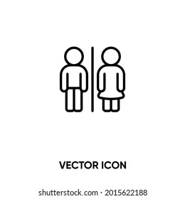 Toilettenvektorsymbol. Moderne, einfache flache Vektorgrafik für Website oder mobile app.Wc und Toilettensymbol, Logo-Illustration. Pixel perfekte Vektorgrafik	