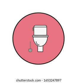 toilet, vector icon on white background