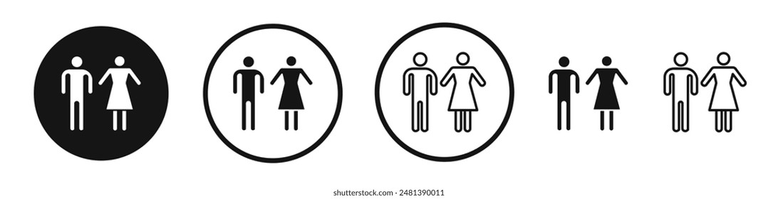 Toilet vector icon set in black and white color.