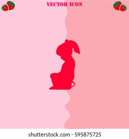 Toilet vector  icon. Strawberry Background.
