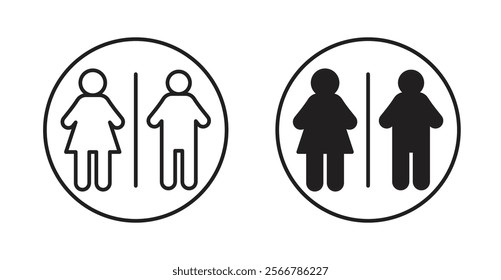 Toilet vector line icon illustration