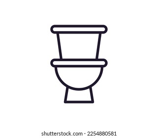 Toilet vector line icon. Premium quality logo for web sites, design, online shops, companies, books, advertisements. Black outline pictogram isolated on white background 