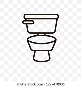 Toilet vector linear icon isolated on transparent background, Toilet transparency concept can be used for web and mobile