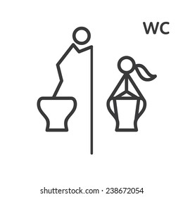Toilet vector sign