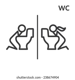 Toilet vector sign
