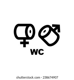 Toilet vector sign