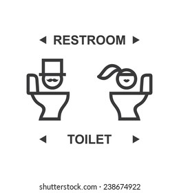 Toilet vector sign