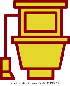 Toilet Vintage Vector Icon Design