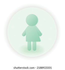Toilet wayfinding icon for transgender people in 3d gradient volumetric  glassmorphism style.