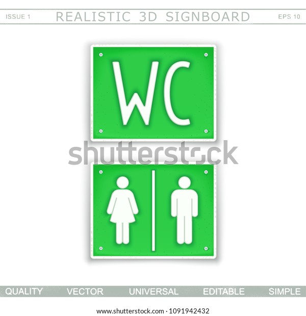 Toilet. WC. Information signboard. Top view.\
Vector design elements