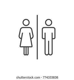 Toilet, wc line icon.