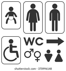 Toilet Sign Set Stock Vector (Royalty Free) 314883590 | Shutterstock