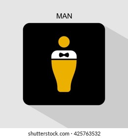 toilet wc symbol vector icon beer man