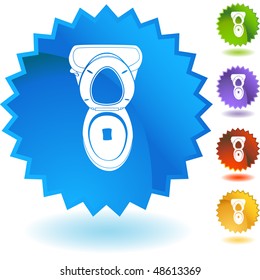 Toilet web button isolated on a background.