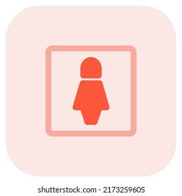 Toilet for women with female stickman logotype