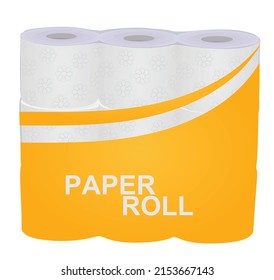 Toilete paper rolls package. vector