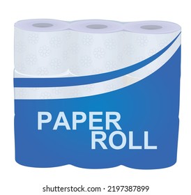 Toilete paper rolls package. vector