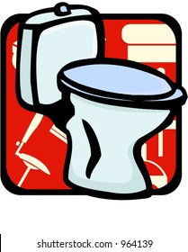 Toilet.Pantone colors.Vector illustration