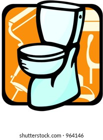 Toilet.Pantone colors.Vector illustration