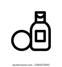 Toiletries. Editable stroke vector icon.