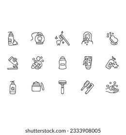 toiletries hand drawn doodle illustrations vector set