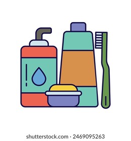 toiletries icon with white background vector stock illustration