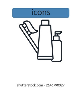 toiletries icons  symbol vector elements for infographic web