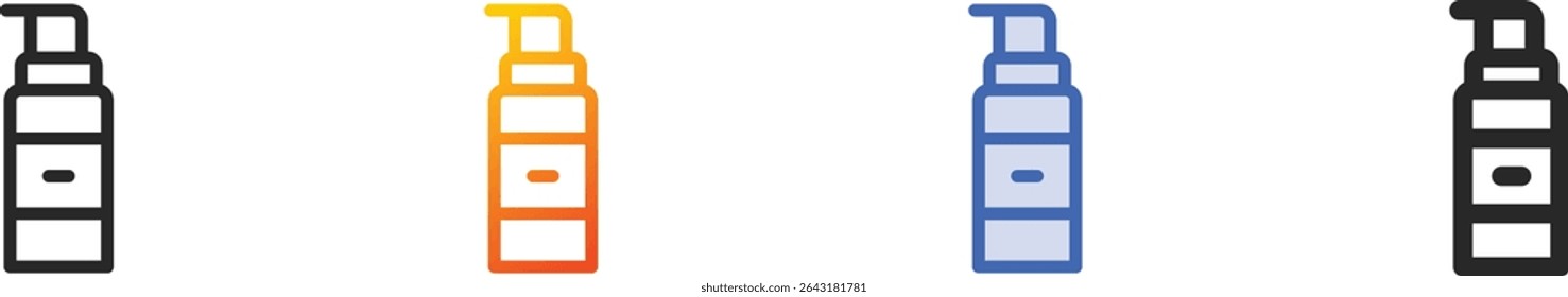 toiletries icon.Thin Linear, Gradient, Blue Stroke and bold Style Design Isolated On White Background