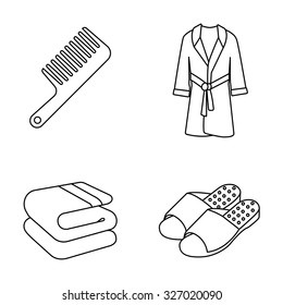 Toiletries outlines vector icons