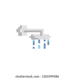 Toiletries shower pixel art style icon illustration template