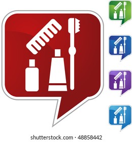 Toiletries web button isolated on a background.