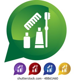 Toiletries web button isolated on a background.