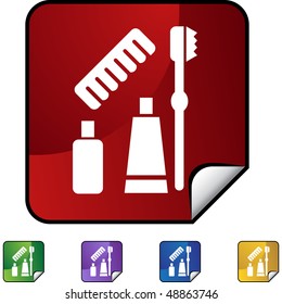 Toiletries web button isolated on a background.