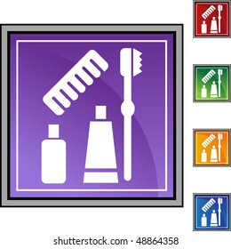 Toiletries web button isolated on a background.