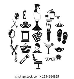 Toiletry icons set. Simple set of 25 toiletry vector icons for web isolated on white background