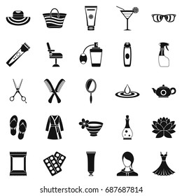 Toiletry icons set. Simple set of 25 toiletry vector icons for web isolated on white background