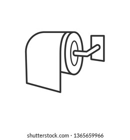Toilet's Roll Tissue Icon. 
Interior or Bathroom Element Illustration As A Simple Vector Sign & Trendy Symbol for Design and Websites, Presentation or Application.