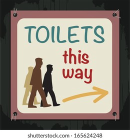 Toilets Sign, vector illustration