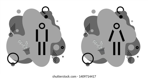 Toilets vector icon abstract modern graphic black elements