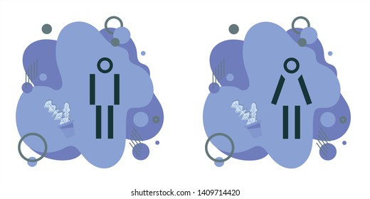 Toilets vector icon abstract modern graphic blue elements