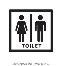 Toilets vector icon. flat toilet symbol. The illustration of the toilet includes figures of ladies and gentlemen.